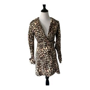 Demanding by Say What? Leopard Print Double Breasted Dress size L
